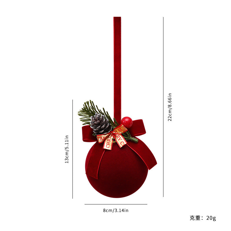 Santa Yuan Painted Velvet Nordic Christmas Bell Ornament Christmas Tree Decoration Home Window Hanging Decor