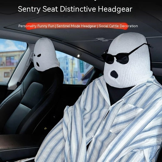 Funny Ski Mask Head Rest Cover