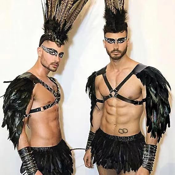 Medieval Feather Shoulder Armor Chest Strap