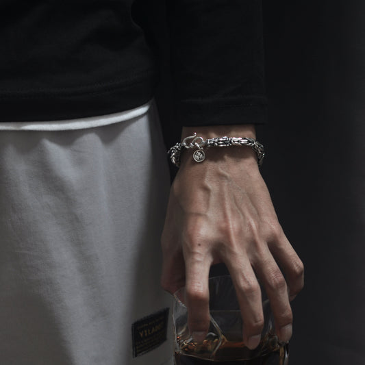 S925 Sterling Silver Men's Dragon Bracelet