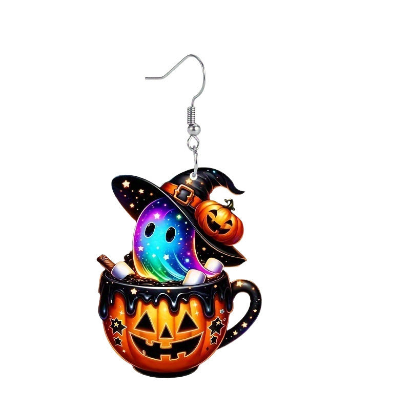 Halloween Theme Acrylic Pendant Earrings