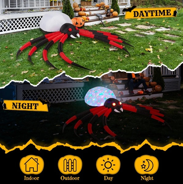 11.8 FT Outdoor Inflatable Spider w/ LED Lights
