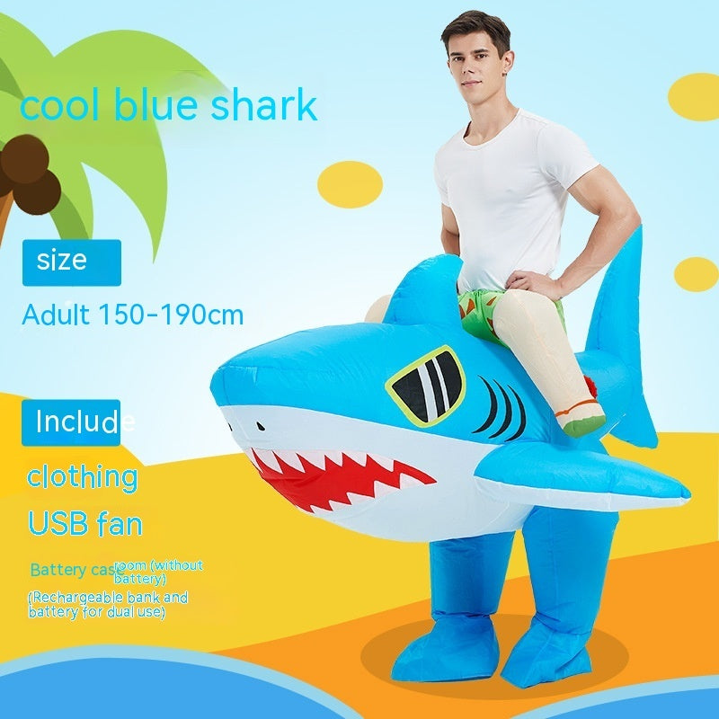 Inflatable Riding Shark Costume