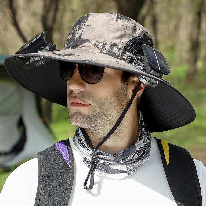 Solar-Powered Fan Fisherman Hat – 4-Color Cooling Sun Hat for Outdoor Activities