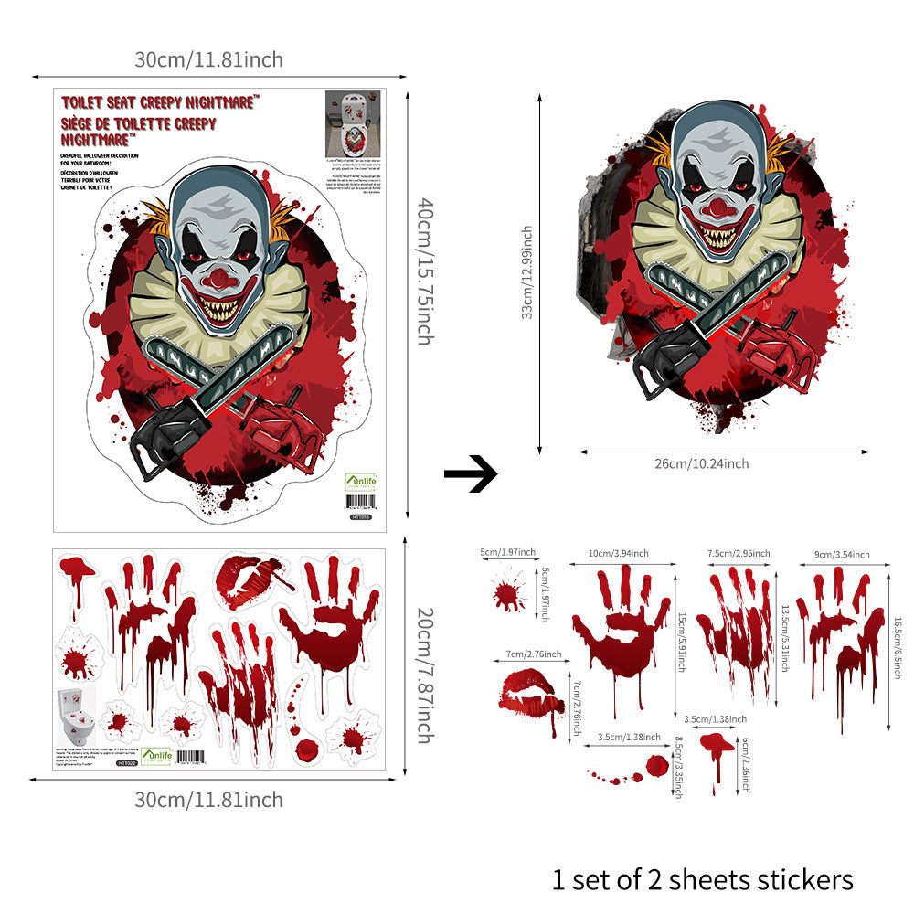 Halloween Theme Toilet Clings
