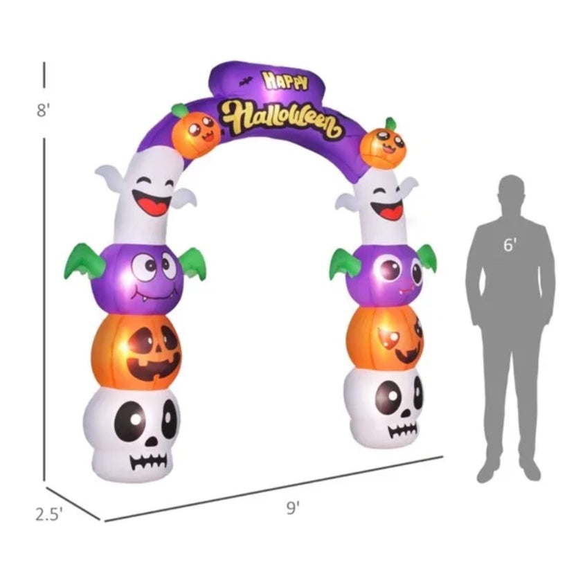 8Ft Halloween Character Inflatable Archway