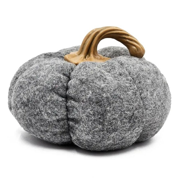 Set Of 3, 8.3x8.3x5.5 Gray Pumpkin Ornament Decor