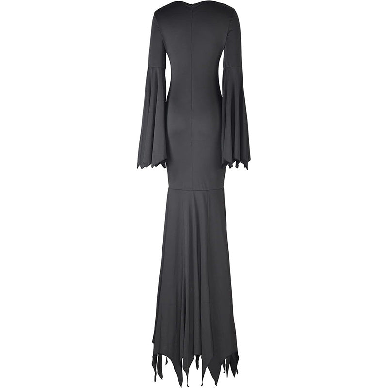 Black Gothic Floor Length Bat-Sleeve Gown