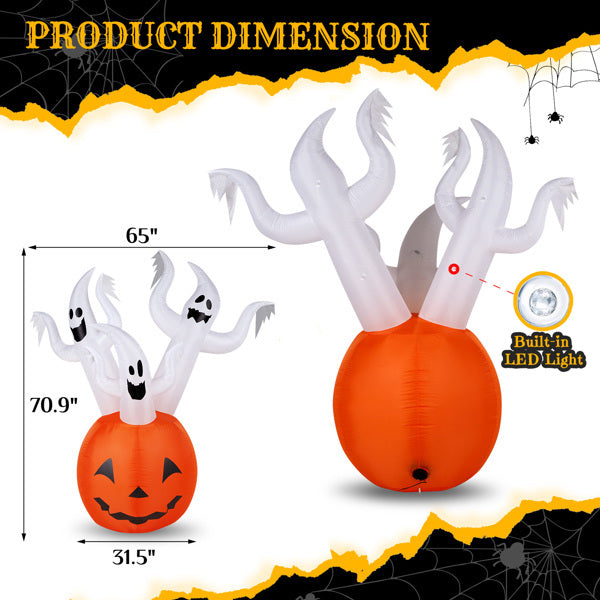 5.9 FT  Scary Inflatable Pumpkin Ghost