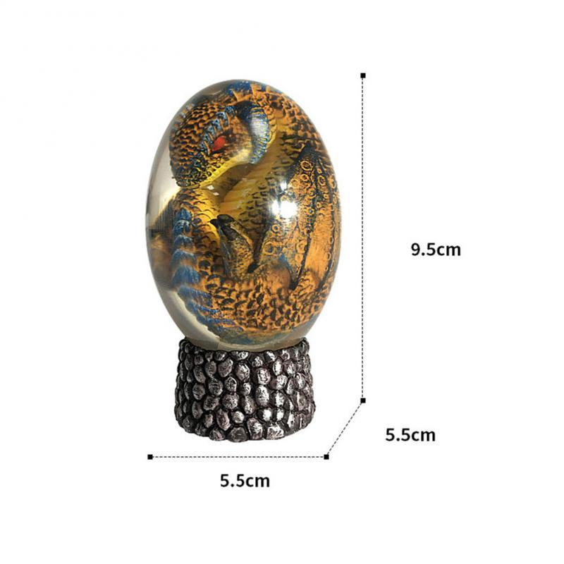 LED Lava Dragon Egg Statue Resin  Reiki Home Decor