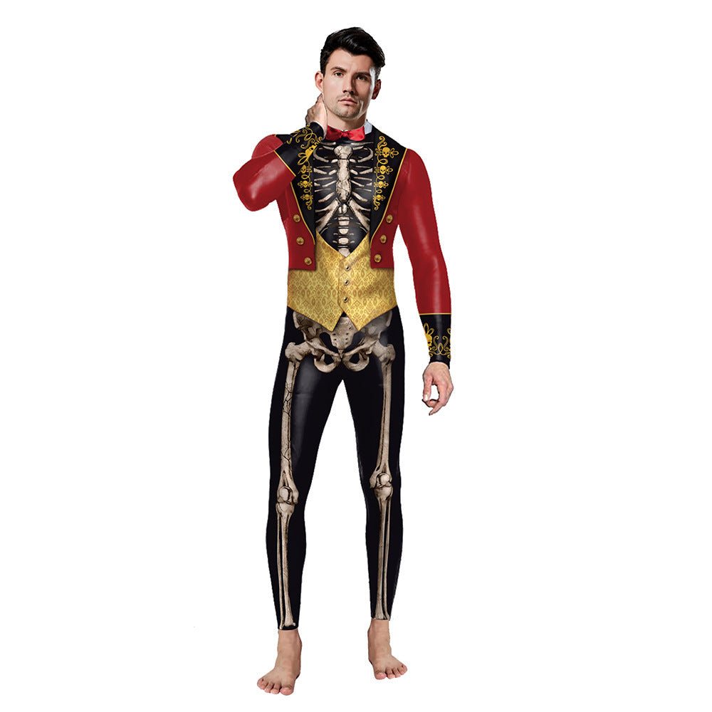 Wansheng Men's One-piece  Tight Jumpsuit Circus Ring  Master Costumes