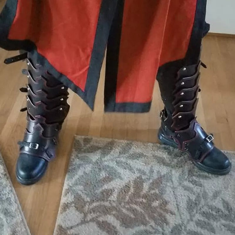 Medieval Faux Leather Leg Guards