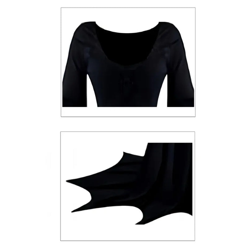 Black Gothic Floor Length Bat-Sleeve Gown