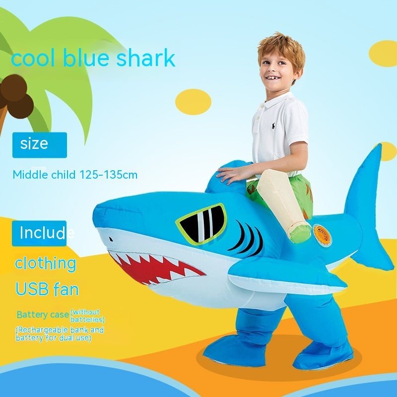 Inflatable Riding Shark Costume