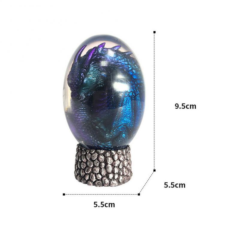 LED Lava Dragon Egg Statue Resin  Reiki Home Decor