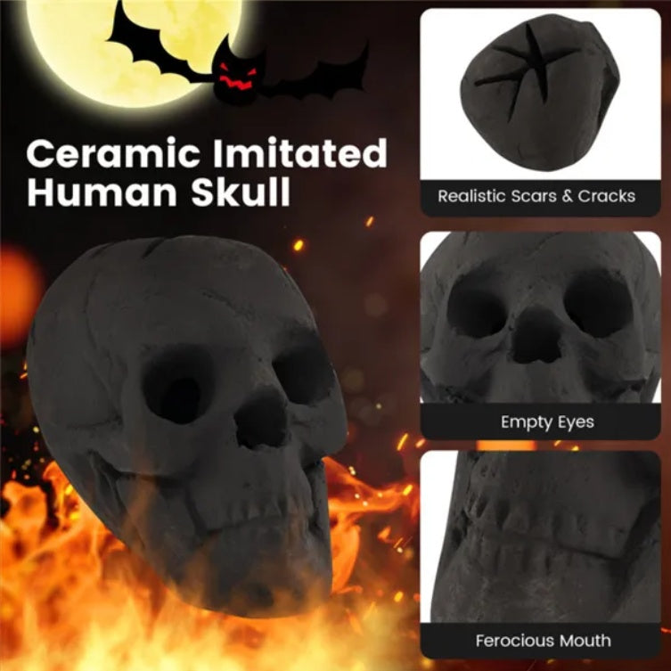 Realistic Fire Pit Skull