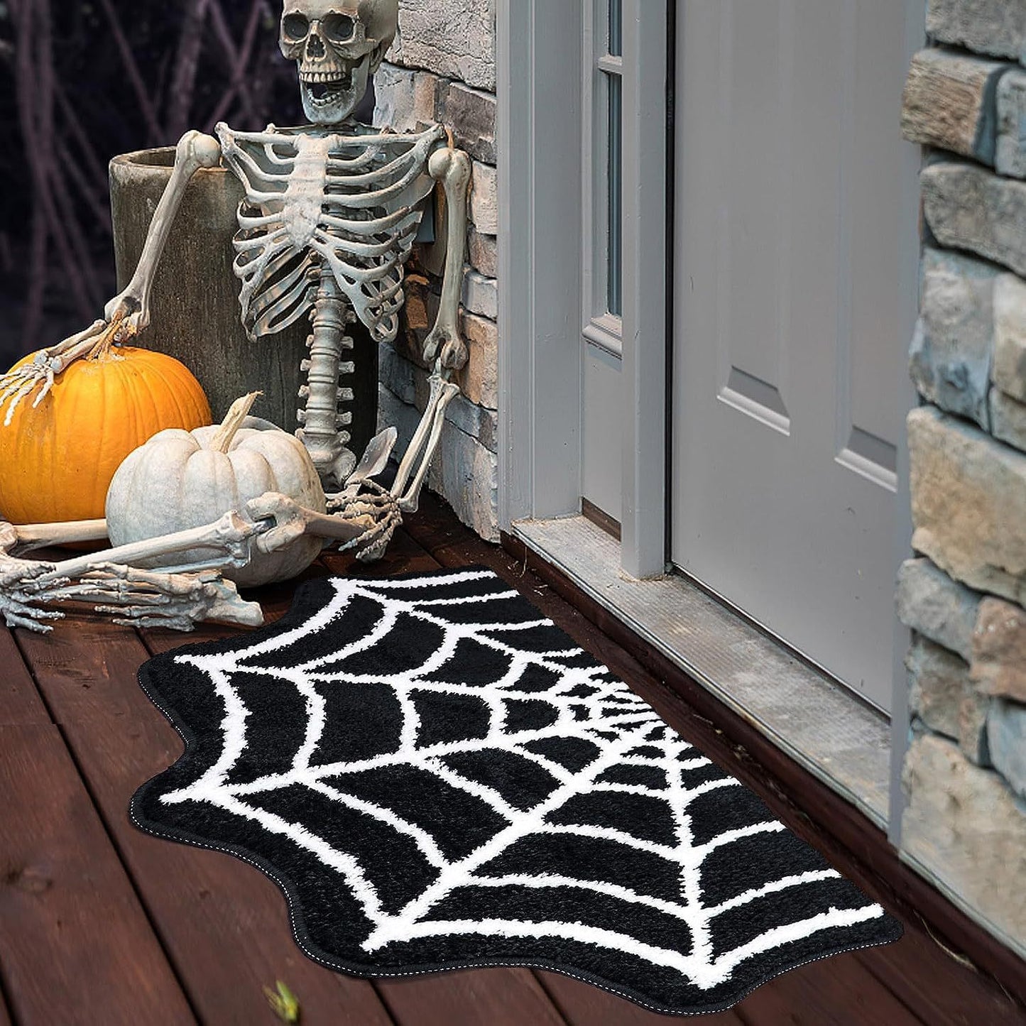 Halloween Cashmere-like Vampire / Spiderweb Rug