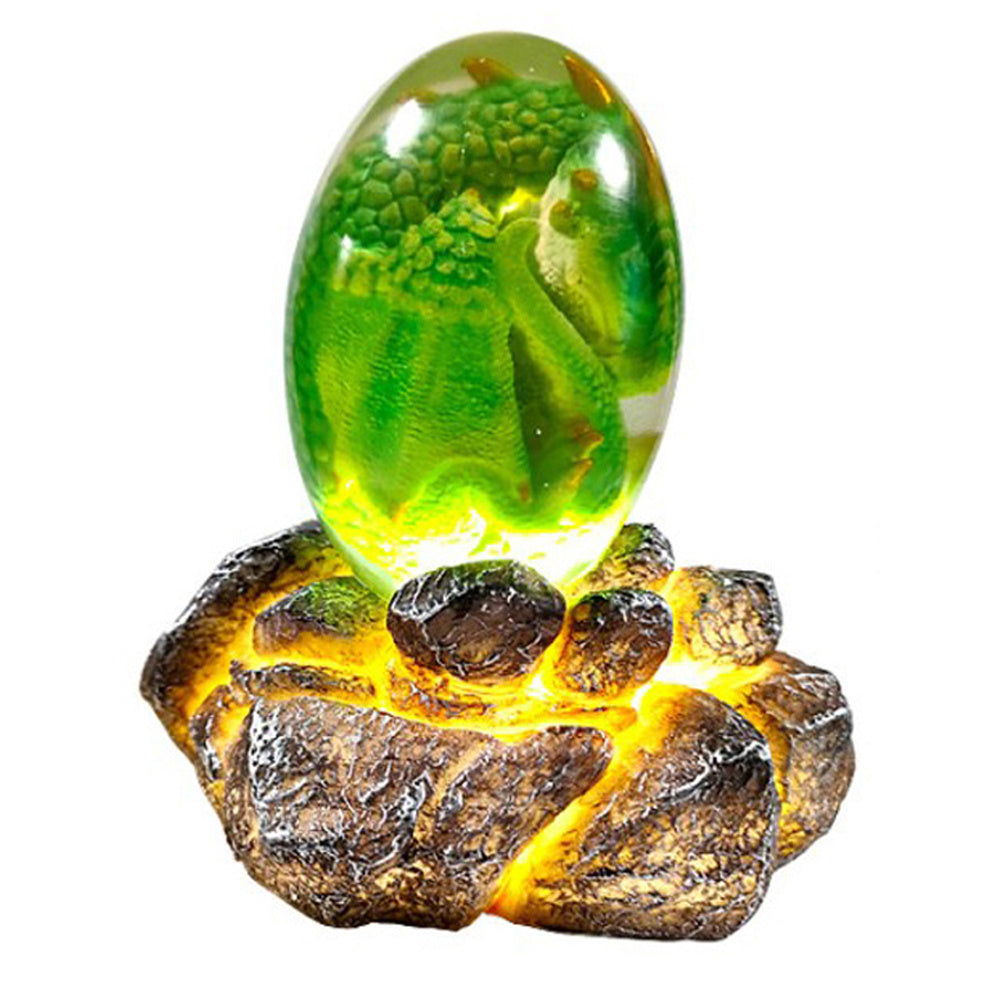 LED Lava Dragon Egg Statue Resin  Reiki Home Decor