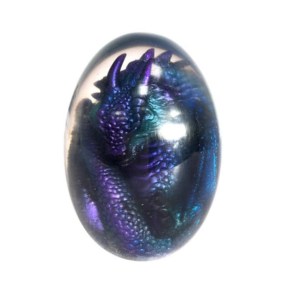LED Lava Dragon Egg Statue Resin  Reiki Home Decor
