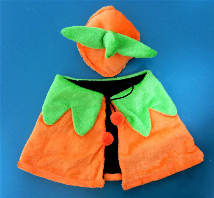 Halloween Pumpkin Double Sided Pet Cape