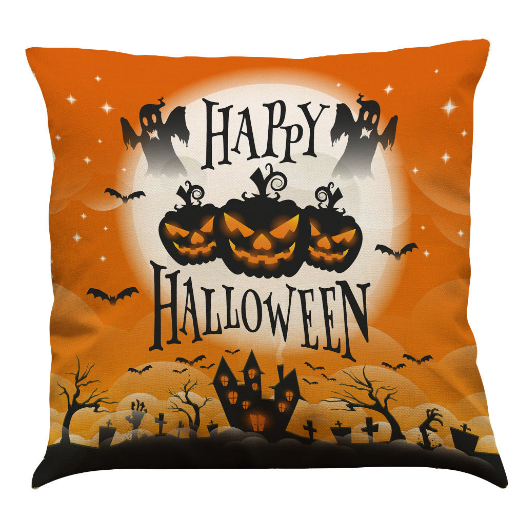 Halloween Cotton Linen Sofa / Car Cushion Pillowcase