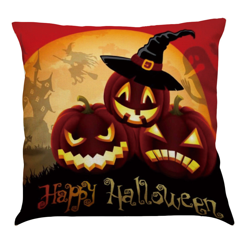 Halloween Cotton Linen Sofa / Car Cushion Pillowcase