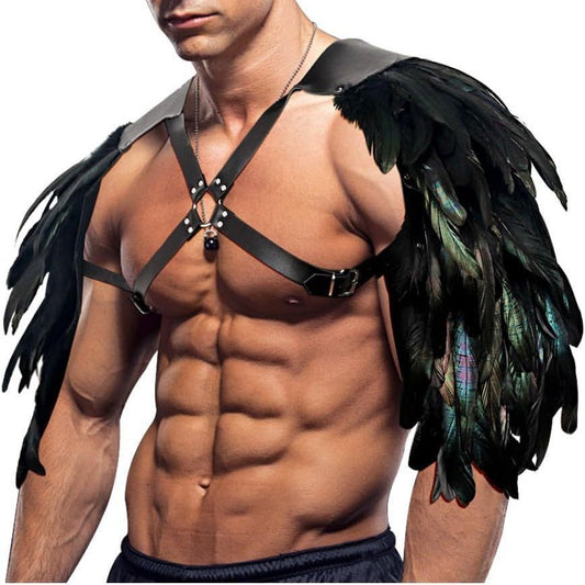 Medieval Feather Shoulder Armor Chest Strap