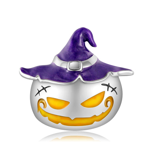 Halloween Pumpkin S925 Sterling Silver Enamel Bead Diy Bracelet Accessories